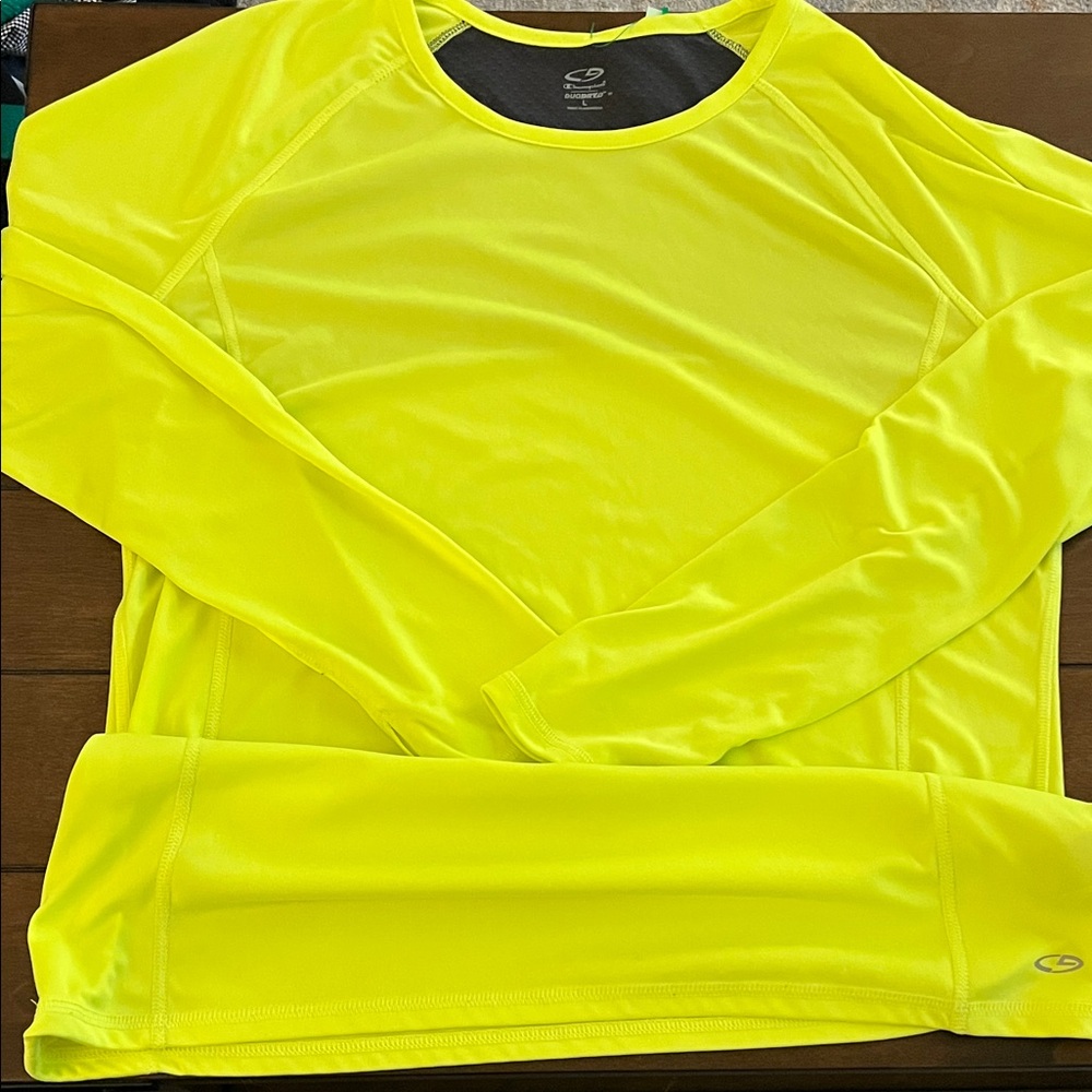 Champion Women's Neon Yellow Long Sleeve Tee